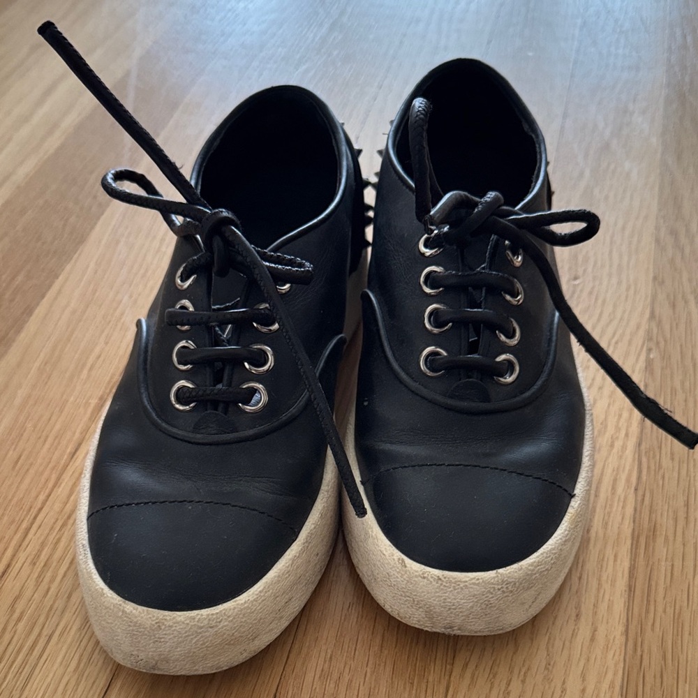 Giuseppe Zanotti black leather sneakers with studs size 38